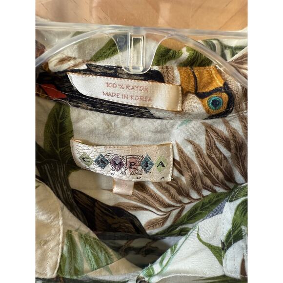 Campia Moda Vintage Floral Hawaiian Rayon Shirt - Size L button up short sleeve - Picture 5 of 7